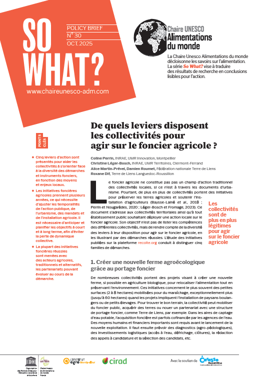 couverture De quels leviers disposent les collectivités pour agir sur le foncier agricole&nbsp;?
