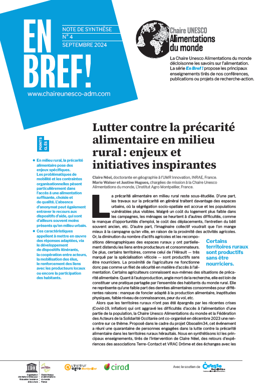 couverture Lutter contre la précarité alimentaire en milieu rural&nbsp;: enjeux et initiatives inspirantes