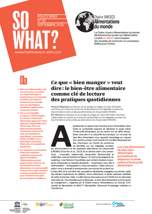 couverture Ce que « bien manger » veut dire : le bien-être alimentaire comme clé de lecture des pratiques quotidiennes