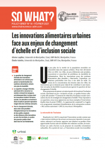 N°14/ Les innovations alimentaires urbaines face aux enjeux de changement d’échelle et d’inclusion sociale