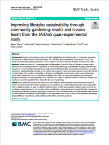 Improving lifestyles sustainability through community gardening : results and lessons learnt from the JArDinS quasi-experimental study.
