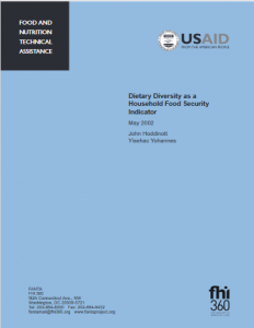 Dietary diversity as a household food security indicator