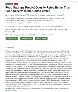 Food swamps predict obesity rates better than food deserts in the United States
