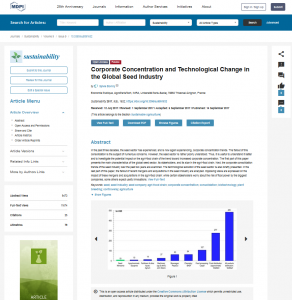 Corporate concentration and technological change in the global seed industry