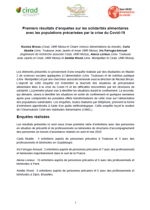 illustration So what : Solidarités alimentaires avec les populations précarisées par la crise du COVID-19 - Phase 1