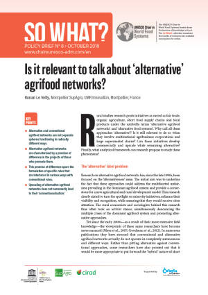 illustration So what : Is it relevant to talk about ‘alternative’ agrifood networks?